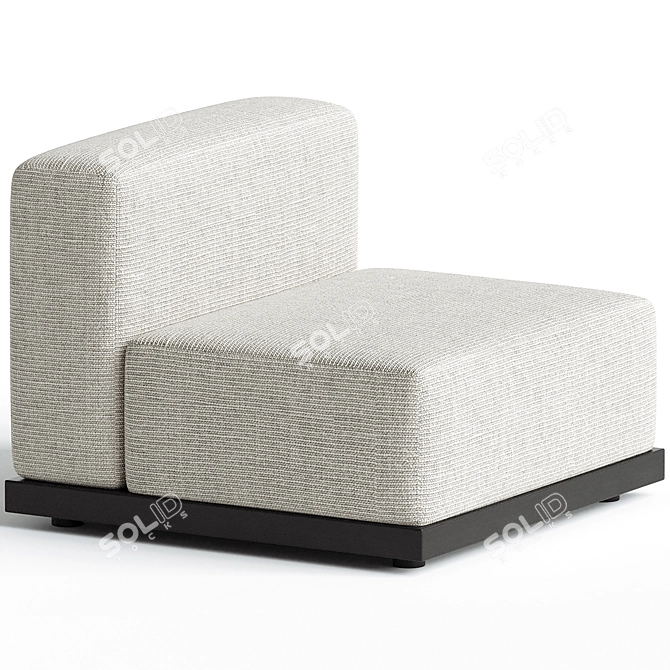 Modern Armless Restful Designer Seating 3D model image 2