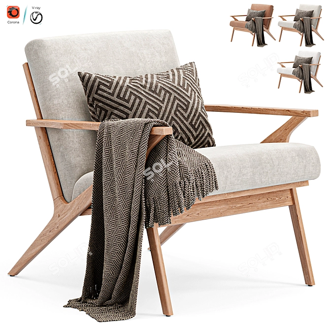 Crate & Barrel Cavett Armchair 3D model image 1