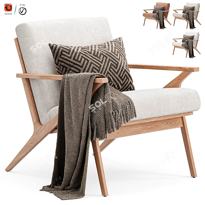 Crate & Barrel Cavett Armchair 3D model image 5