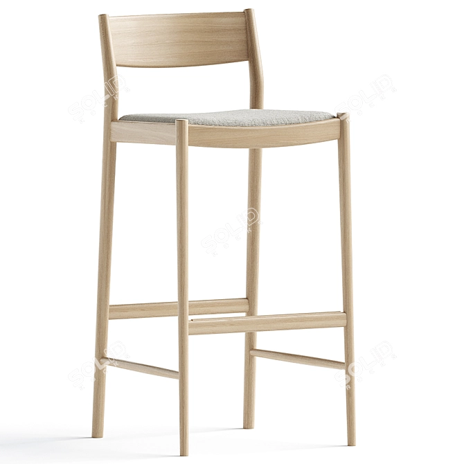 Modern Minimalist Bar Stool 3D model image 1