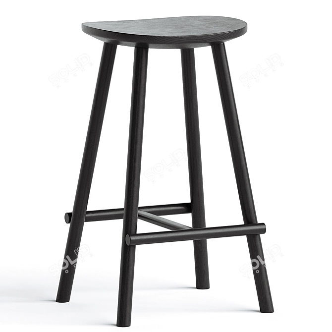  Sleek Modern Counter Stool 3D model image 1