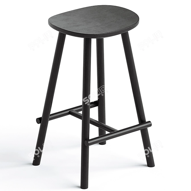  Sleek Modern Counter Stool 3D model image 2