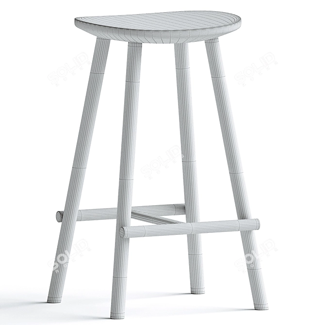  Sleek Modern Counter Stool 3D model image 3