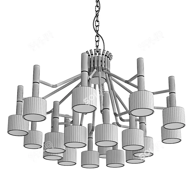 Ella 20 Chandelier, 120cm Diameter 3D model image 3