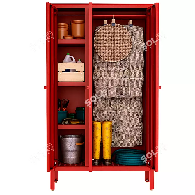 Outdoor Tool Cabinet & Hanger 3D model image 2