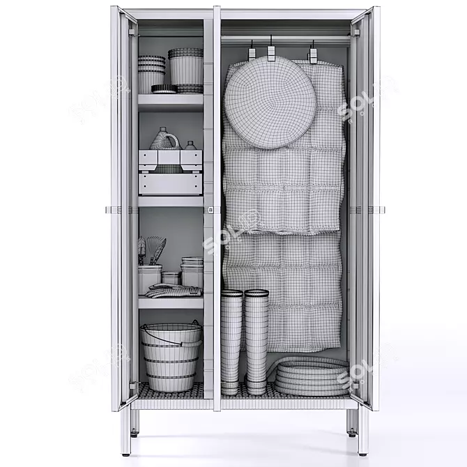 Outdoor Tool Cabinet & Hanger 3D model image 6