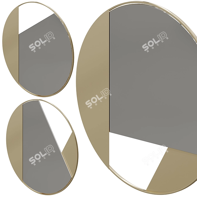 Exclusive Revolution Brass Mirror 3D model image 1