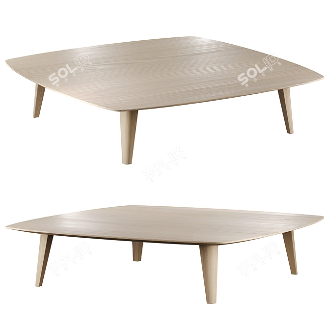 Eddy Rectangular Wooden Coffee Table 3D model image 1