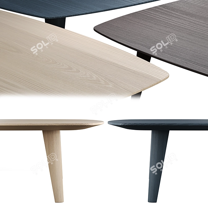 Eddy Rectangular Wooden Coffee Table 3D model image 4