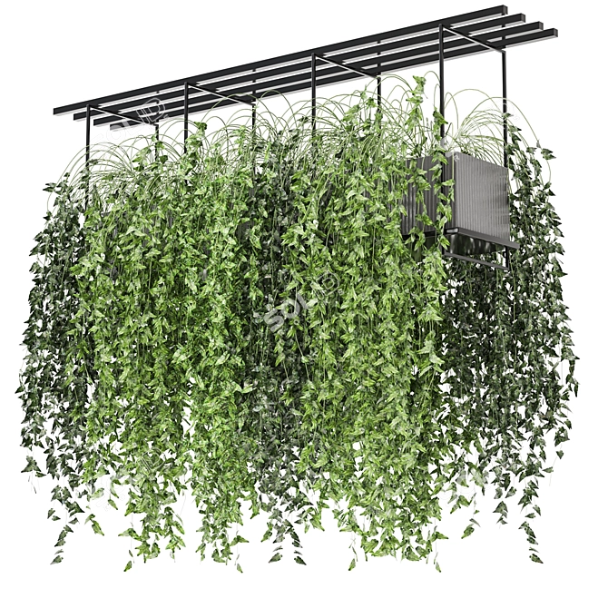 Metal Box Hanging Plant Set 3D model image 2