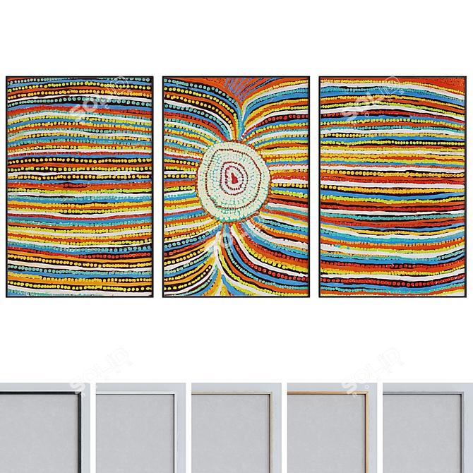 Modern Abstract Picture Frame Set 3D model image 1