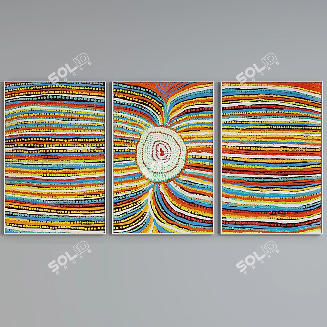 Modern Abstract Picture Frame Set 3D model image 2