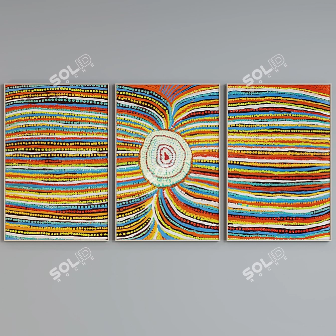 Modern Abstract Picture Frame Set 3D model image 5