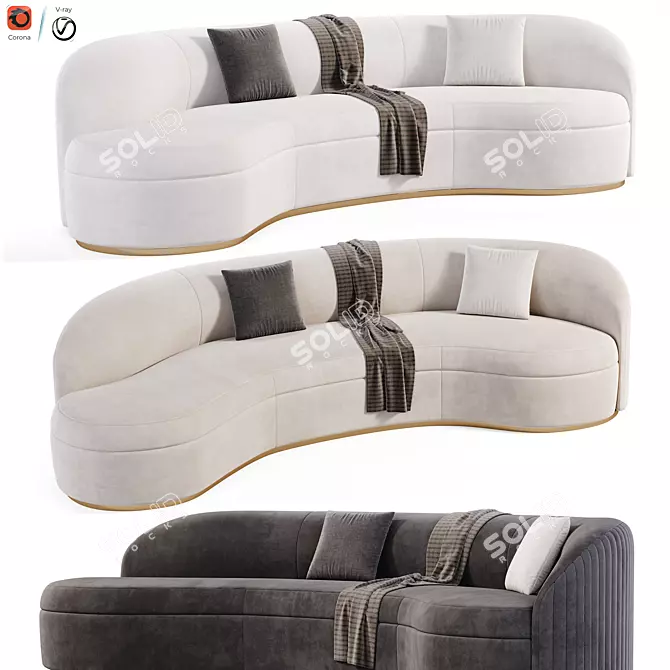 Elegant 3D Sofa Otium Model 3D model image 1