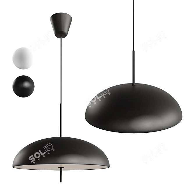 Sleek Nordic Pendant Light 3D model image 6