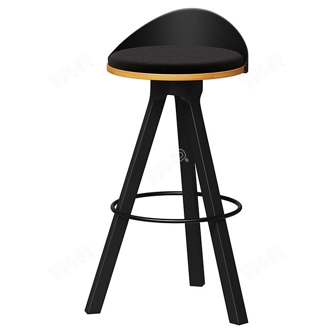 Elegant Trio Bar Stool 3D model image 1