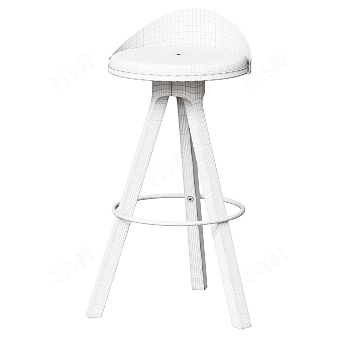 Elegant Trio Bar Stool 3D model image 2