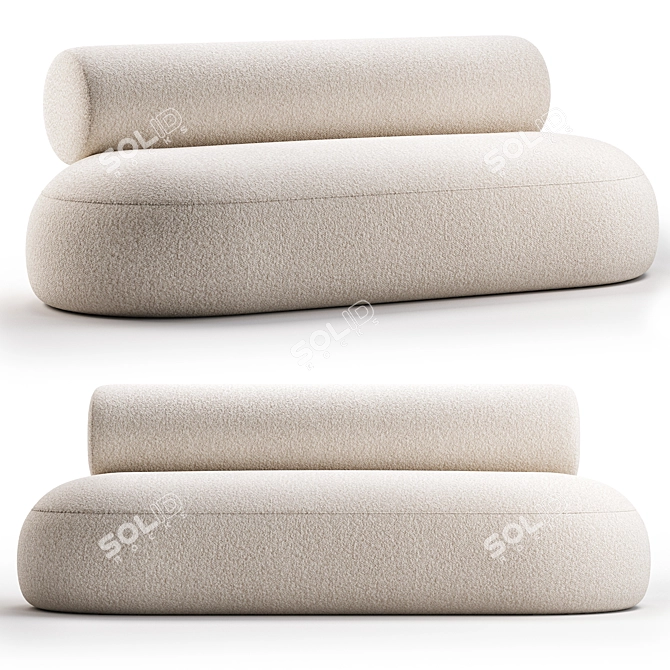 Modern 3D Hippo Sofa Model 3D model image 1