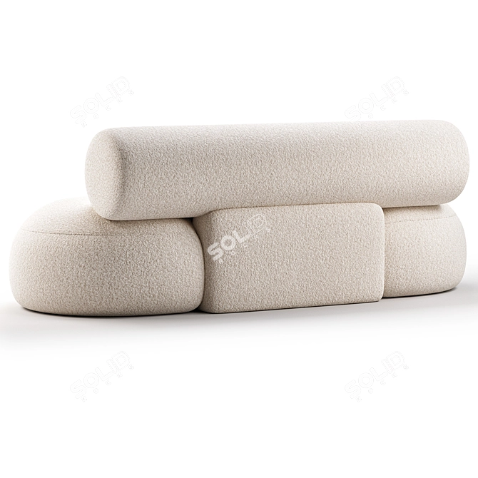 Modern 3D Hippo Sofa Model 3D model image 2