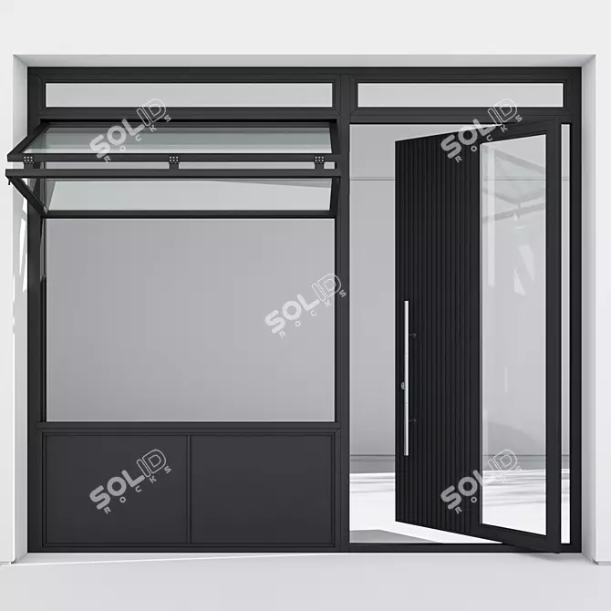 Sleek Aluminium Door 310 3D model image 1
