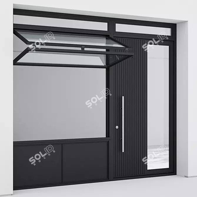 Sleek Aluminium Door 310 3D model image 2