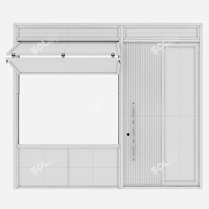 Sleek Aluminium Door 310 3D model image 4