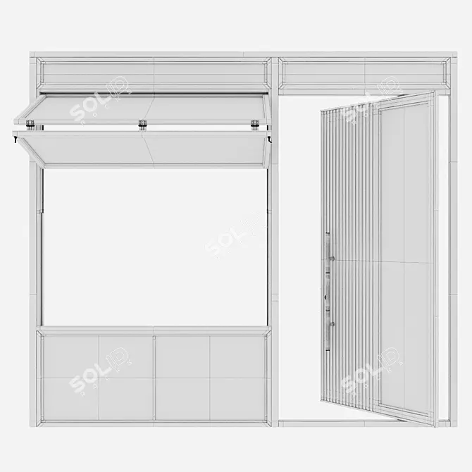 Sleek Aluminium Door 310 3D model image 5