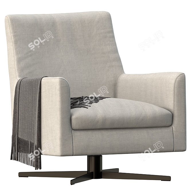 Modern Elegance Hat Armchair 3D model image 2