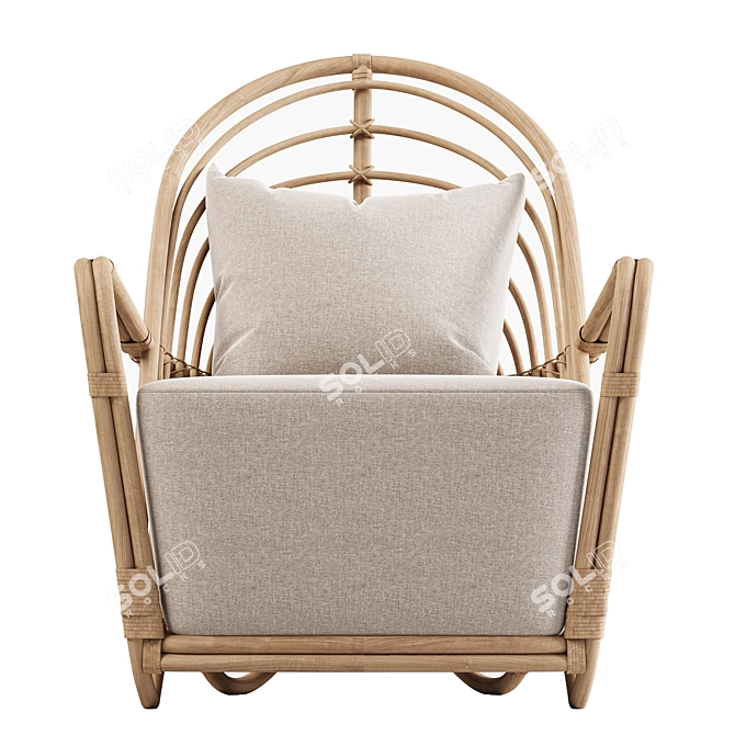  Scandinavian Rattan Armchair 2017 3D model image 2