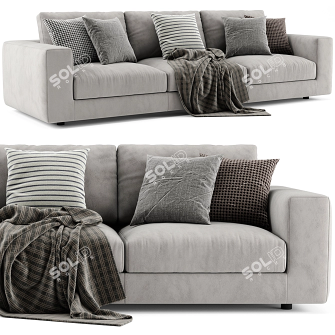 Modern Bonaldo 3-Seater Sofa Set 3D model image 1