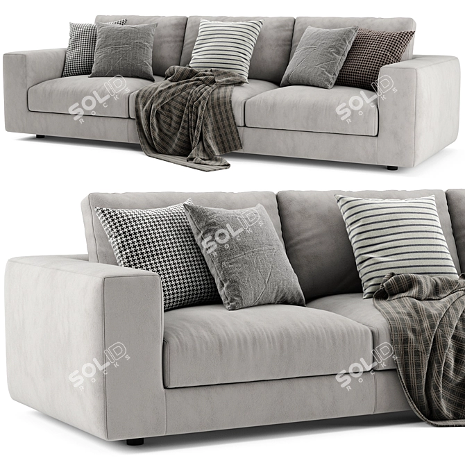 Modern Bonaldo 3-Seater Sofa Set 3D model image 3