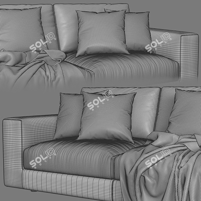 Modern Bonaldo 3-Seater Sofa Set 3D model image 5