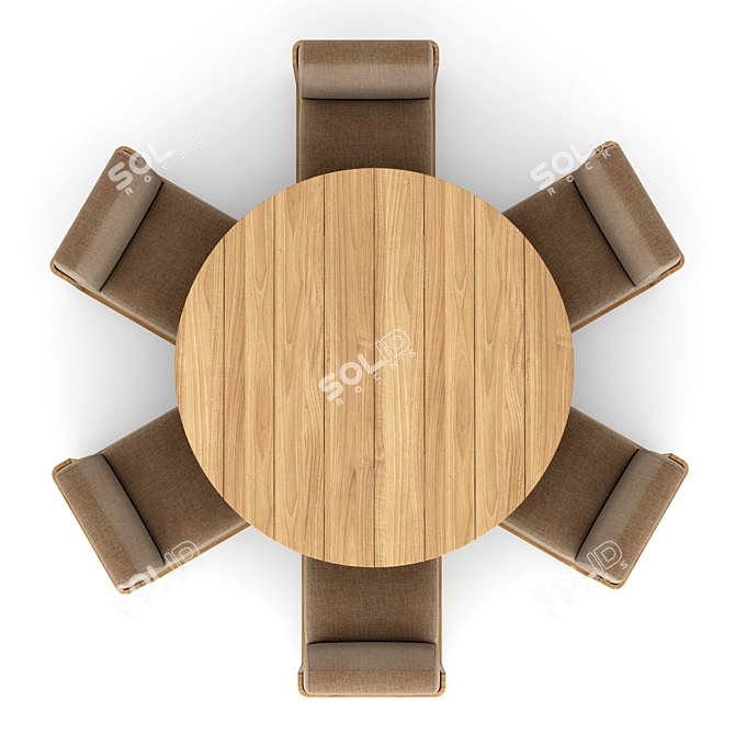 Modern Round Metal Outdoor Chair 3D model image 3