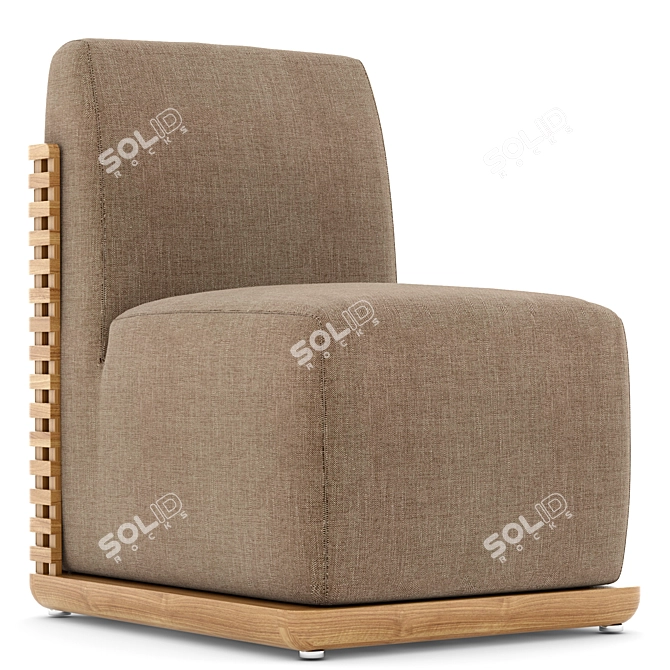 Modern Round Metal Outdoor Chair 3D model image 4