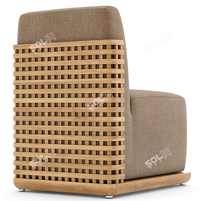 Modern Round Metal Outdoor Chair 3D model image 5