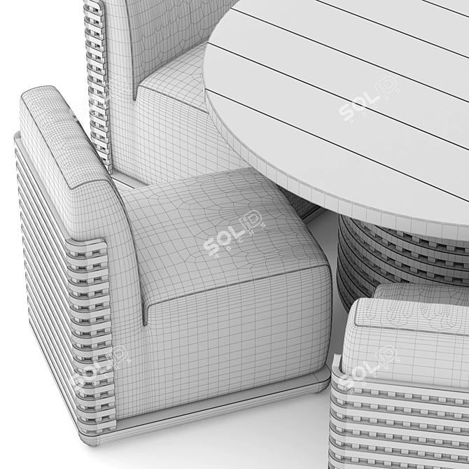 Modern Round Metal Outdoor Chair 3D model image 6