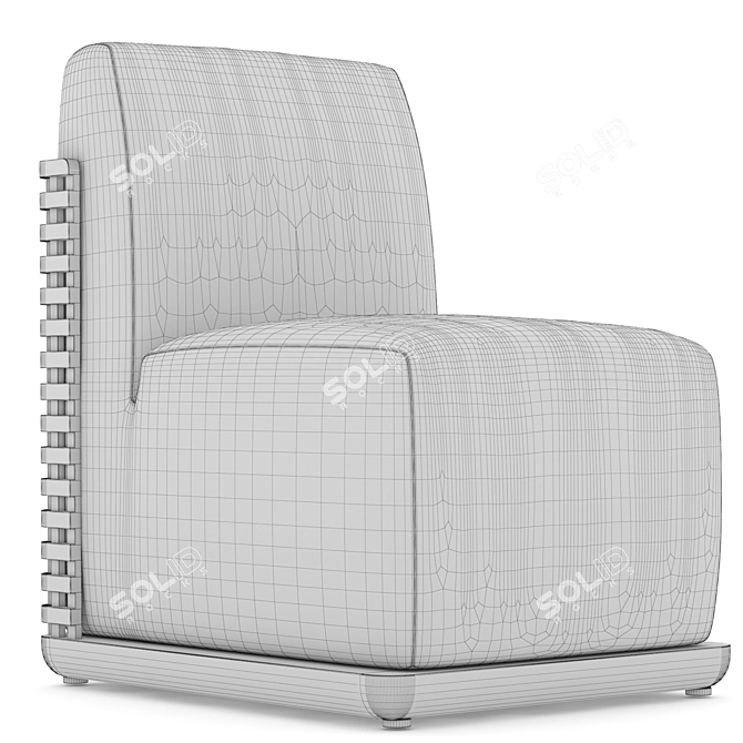 Modern Round Metal Outdoor Chair 3D model image 7