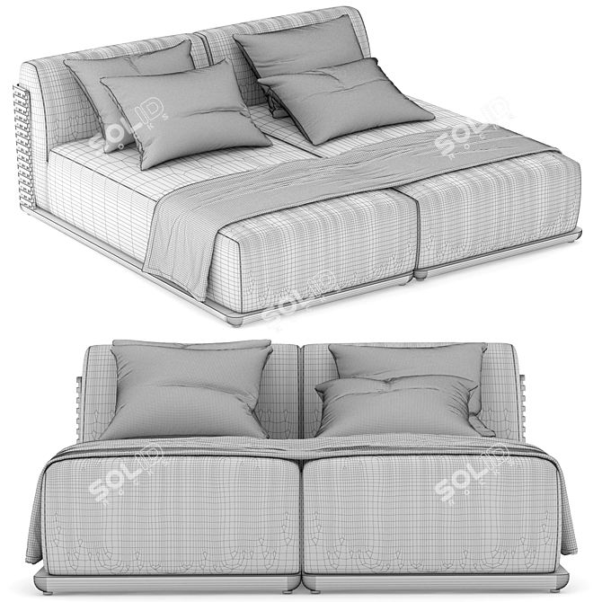 RH Trelica Daybed: Modern Comfort 3D model image 5