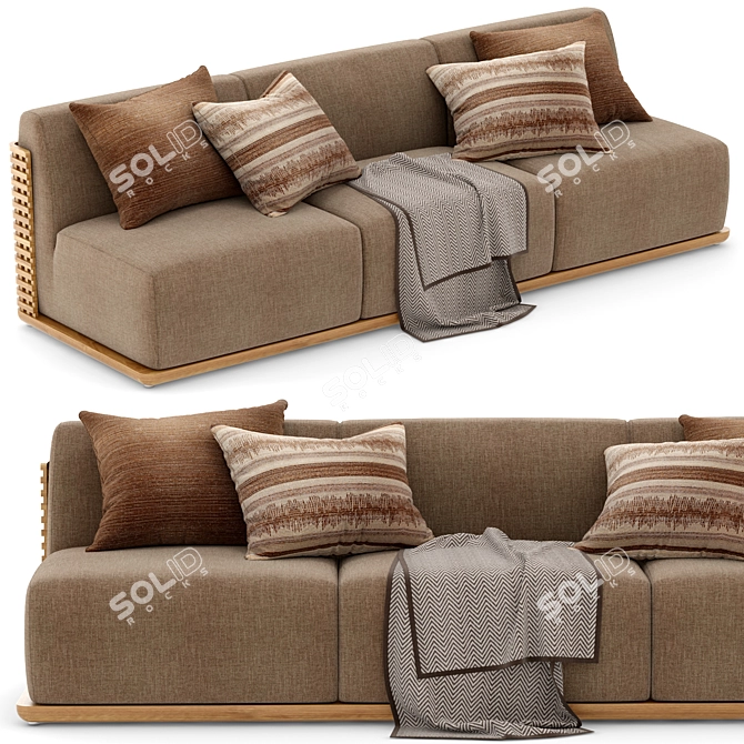 Elegant RH Trelica Sofa 3D model image 1
