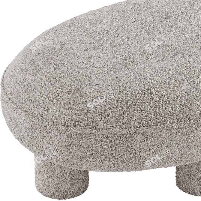 Luxury Reagan Ottoman Upholstery 3D model image 2