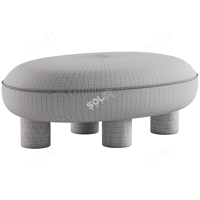 Luxury Reagan Ottoman Upholstery 3D model image 3