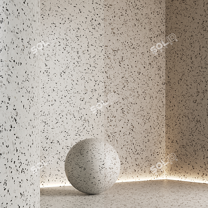 Seamless Terrazzo Marble Textures Set 3D model image 2