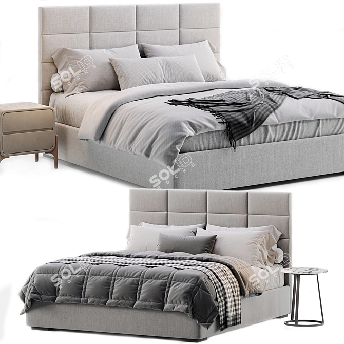 Modern Bed K4 by Delavega 3D model image 1