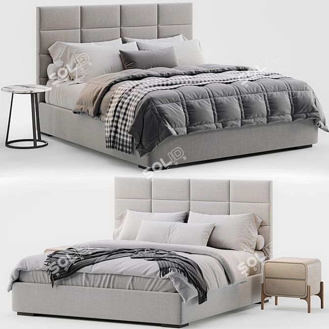 Modern Bed K4 by Delavega 3D model image 2