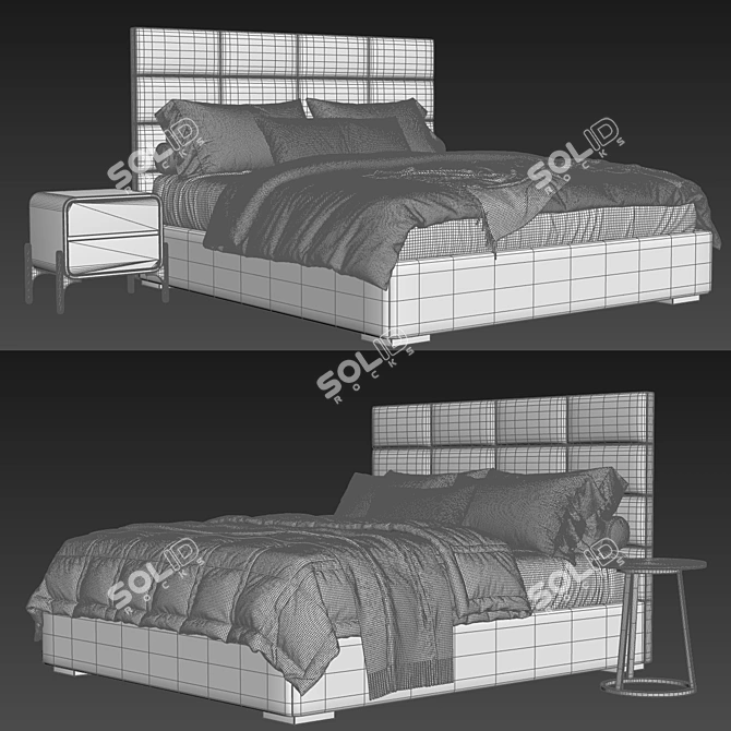 Modern Bed K4 by Delavega 3D model image 3