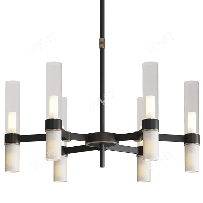 Elegant Minimalist Trumpet Chandelier 3D model image 1