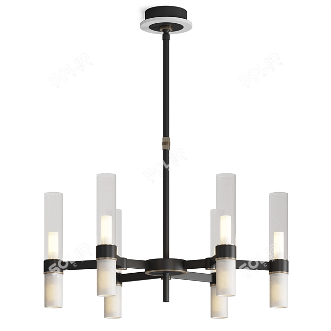 Elegant Minimalist Trumpet Chandelier 3D model image 2