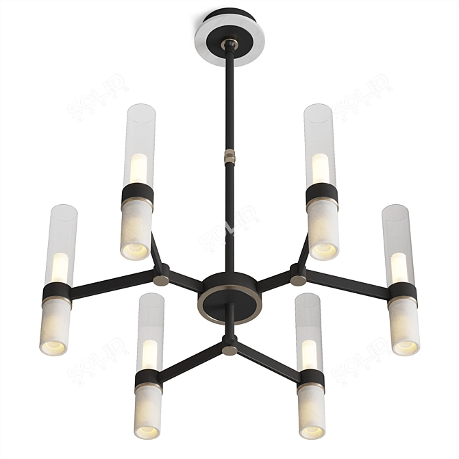 Elegant Minimalist Trumpet Chandelier 3D model image 4