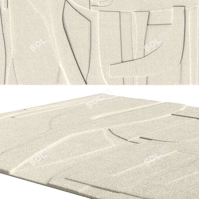 Contemporary Rug Design by Pascale Risbourg 3D model image 2