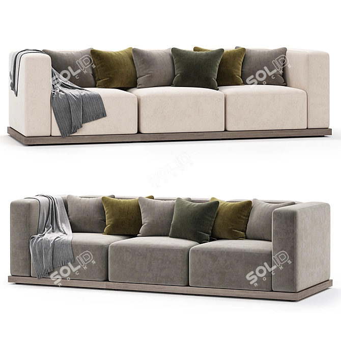 Minimalist S02 Sofa Set by Karimoku 3D model image 2